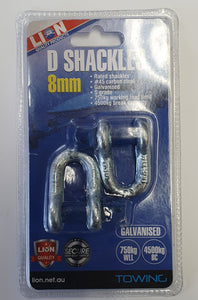 D SHACKLES 8MM QTY2 RATED