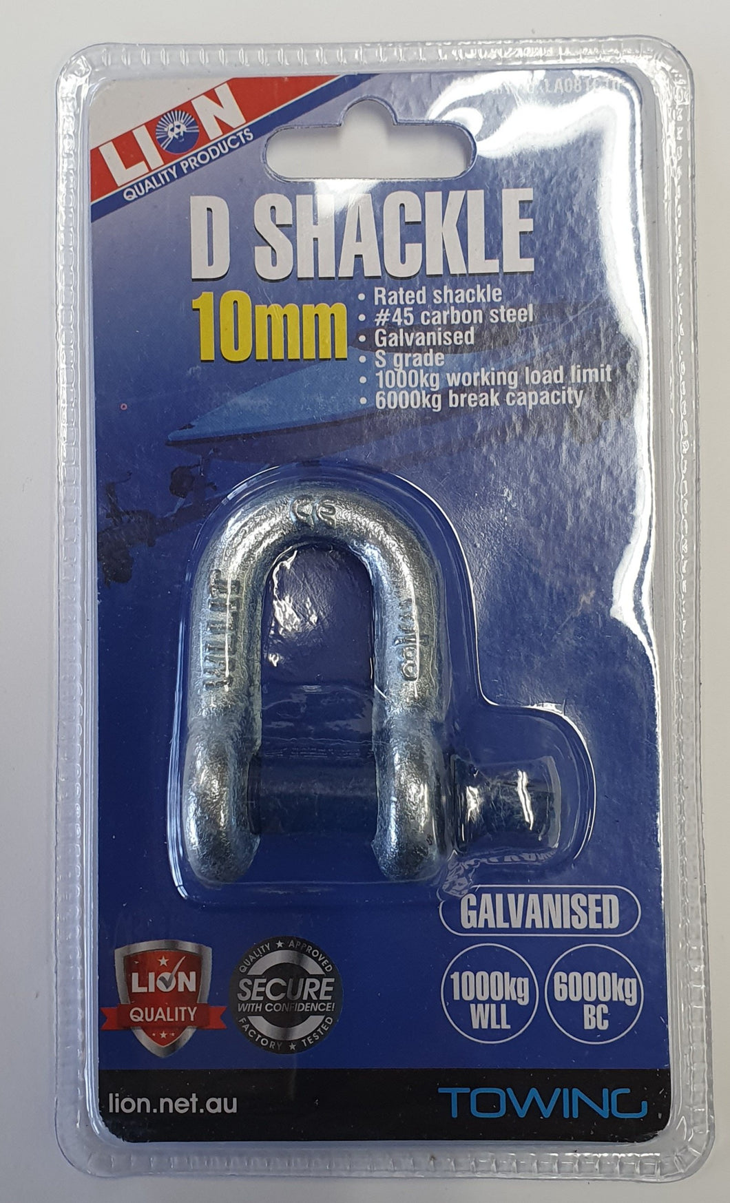 D SHACKLES 10MM QTY1 RATED