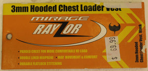 Mirage  Rayzor 3 mm Hooded Chest Loader Vest Sleeveless